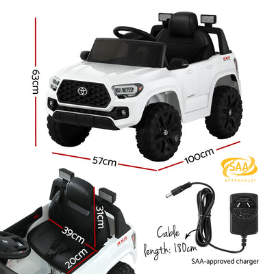 Toyota Ride On Car Kids Electric Toy Cars Tacoma Off Road Jeep 12V Battery White