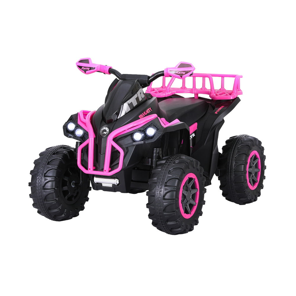 Rigo Kids Ride On Car ATV Quad Motorbike Storage Rack Electric Toys 12V Pink