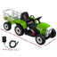 Rigo Ride On Car Tractor Trailer Toy Kids Electric Cars 12V Battery Green