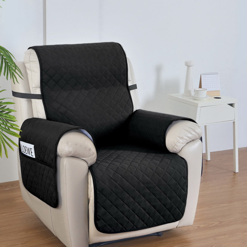 Artiss Recliner Chair Cover Water Repellent Non Slip Black