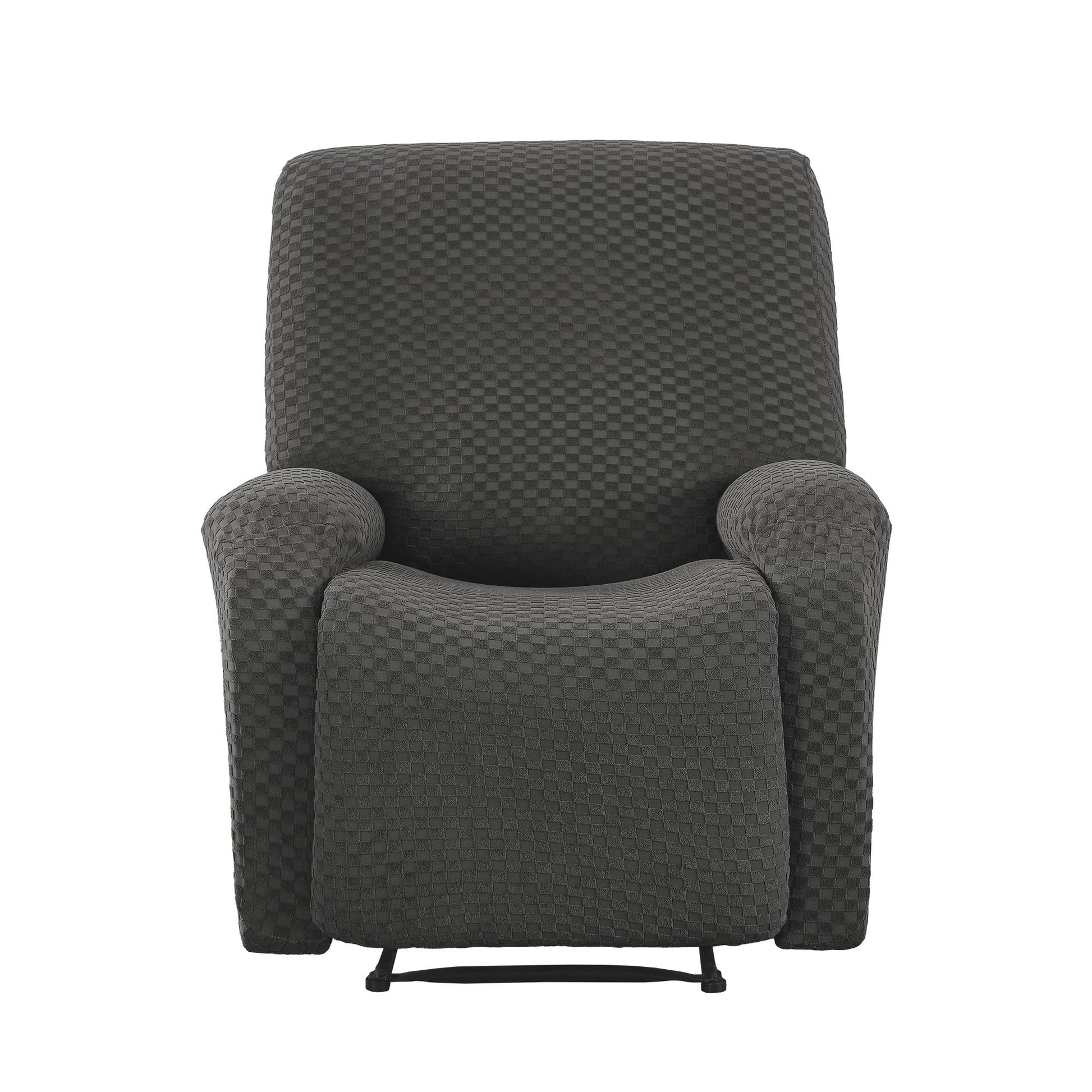Artiss Recliner Chair Covers with Storage Side Pockets Grey Fabric