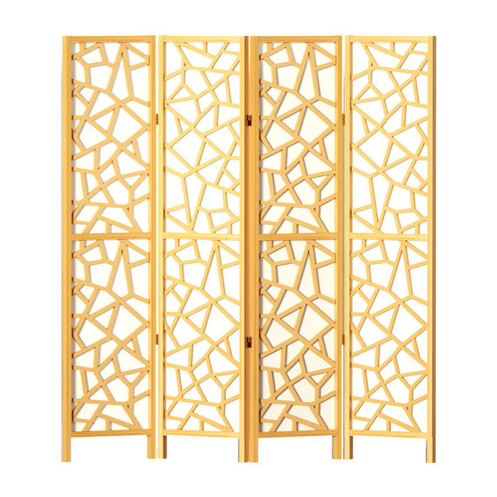 Artiss 4 Panel Room Divider Screen 162x170cm Clover Natural – Ozdingo