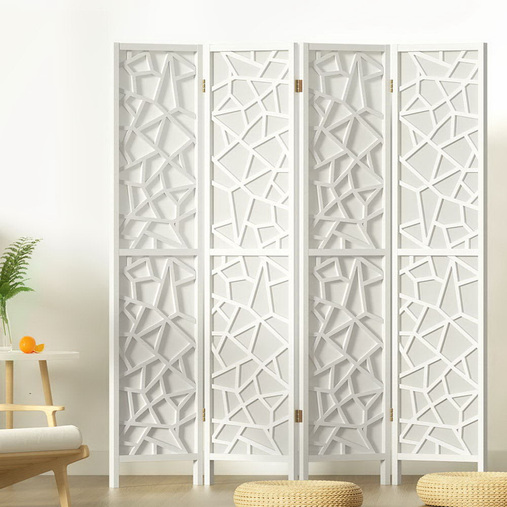 Artiss 4 Panel Room Divider Screen 162x170cm Clover White – Ozdingo