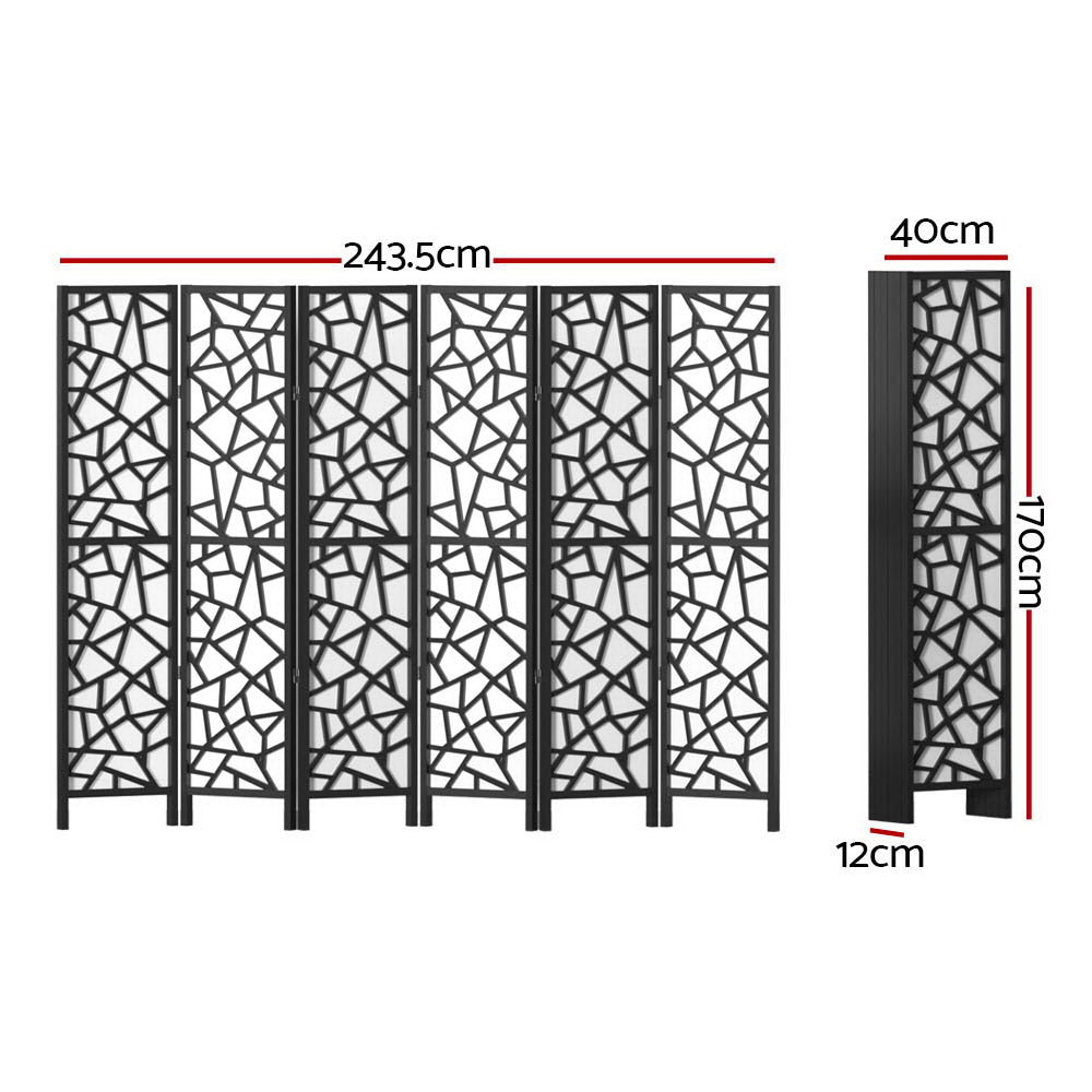 Artiss 6 Panel Room Divider Screen 244x170cm Clover Black