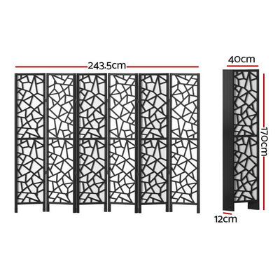 Artiss 6 Panel Room Divider Screen 244x170cm Clover Black