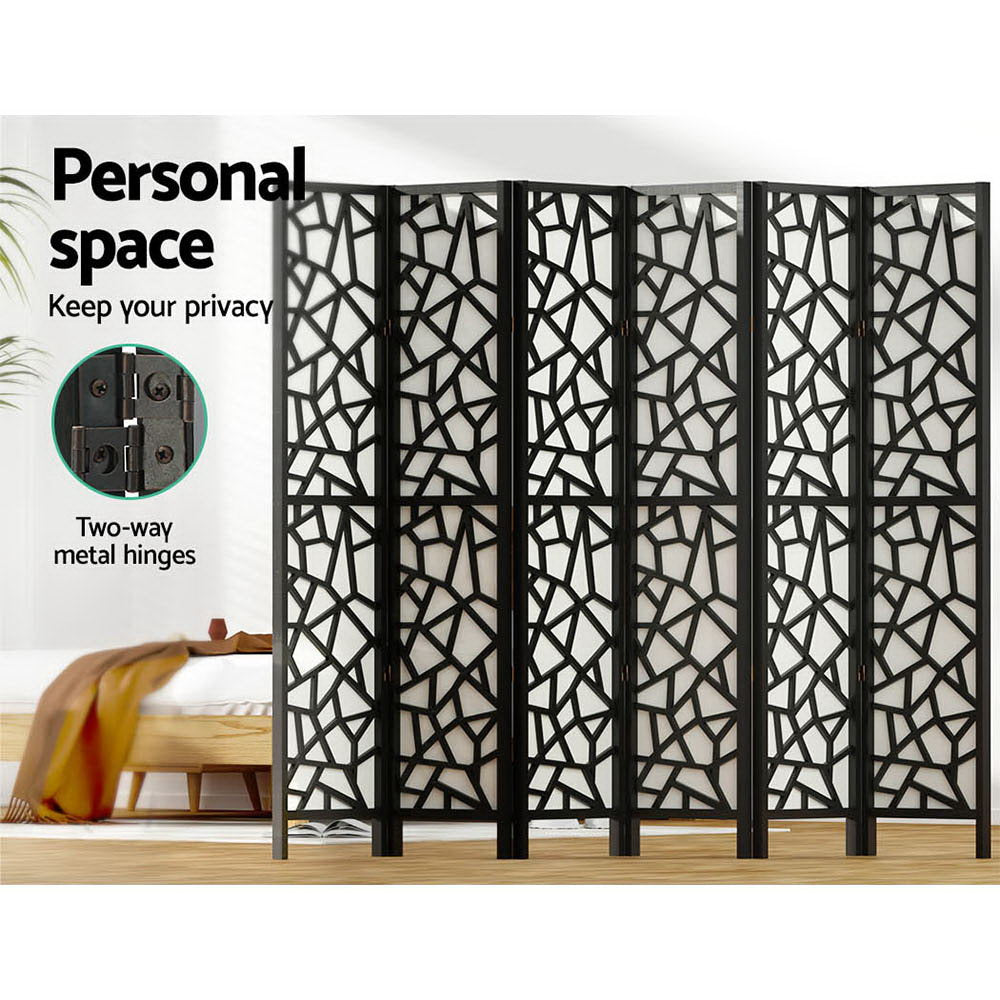 Artiss 6 Panel Room Divider Screen 244x170cm Clover Black