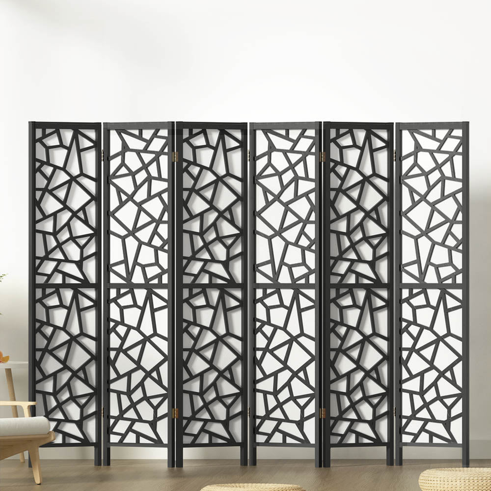 Artiss 6 Panel Room Divider Screen 244x170cm Clover Black