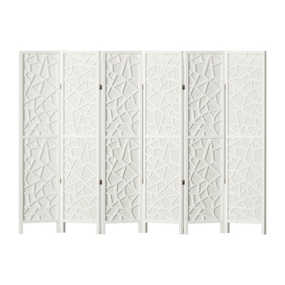 Artiss Clover Room Divider Screen Privacy Wood Dividers Stand 6 Panel White