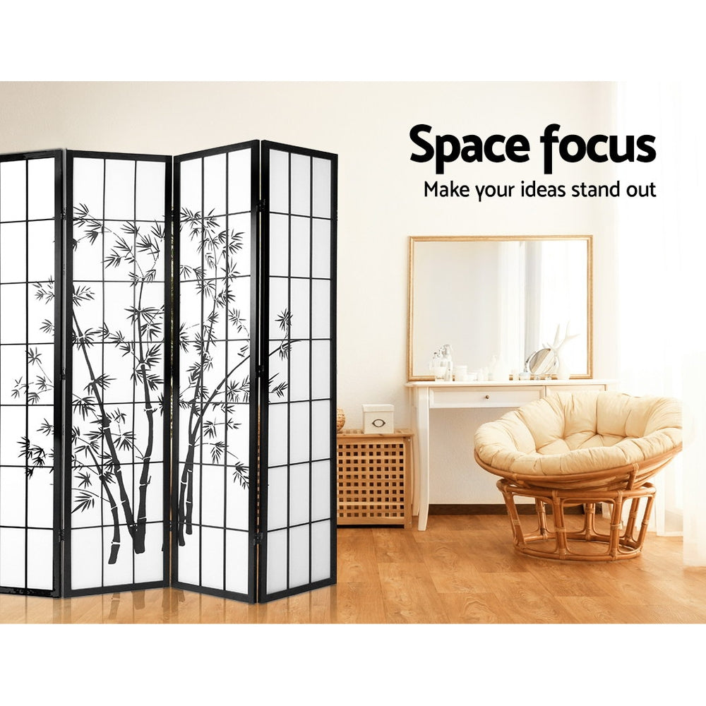 Artiss Room Divider Screen Privacy Dividers Pine Wood Stand Black White 8 Panel