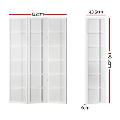 Artiss Room Divider Screen Privacy Wood Dividers Stand 3 Panel Nova White