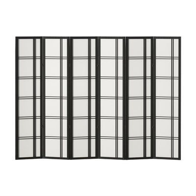 Artiss Room Divider Screen Privacy Wood Dividers Stand 6 Panel Nova Black