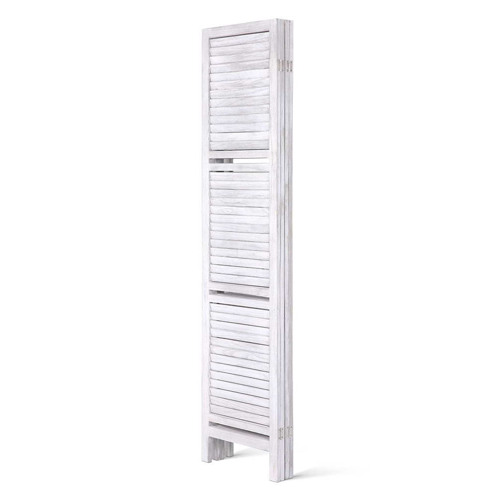 Artiss 4 Panel Room Divider Screen 163x170cm Shelf White – Ozdingo