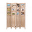 Artiss Room Divider 4 Panel Folding Privacy Screen Partition Rotatable Photo Frame Picture Collage Display Solid Wood Natural