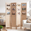 Artiss Room Divider 4 Panel Folding Privacy Screen Partition Rotatable Photo Frame Picture Collage Display Solid Wood Natural