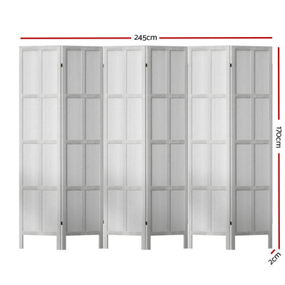 Artiss Jade Room Divider Screen Privacy Wood Dividers Stand 6 Panel White