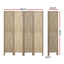 Artiss Silon Room Divider Screen Privacy Wood Dividers Stand 4 Panel Brown