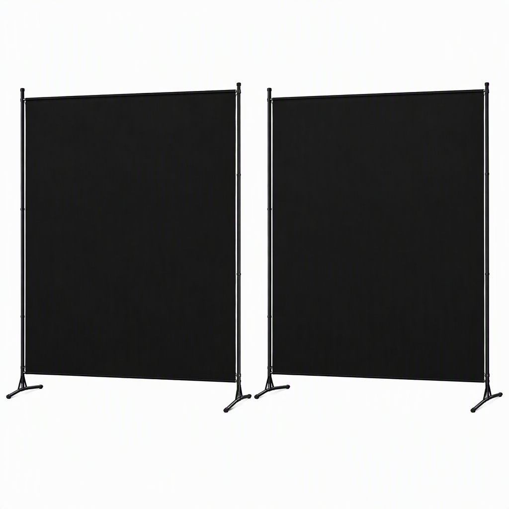 Artiss Room Divider Set of 2 Privacy Screen Fabric Room Separator Partition 175x180cm Black