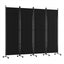 Artiss 4 Panel Room Divider Screen 217cm Wheel Fabric Black
