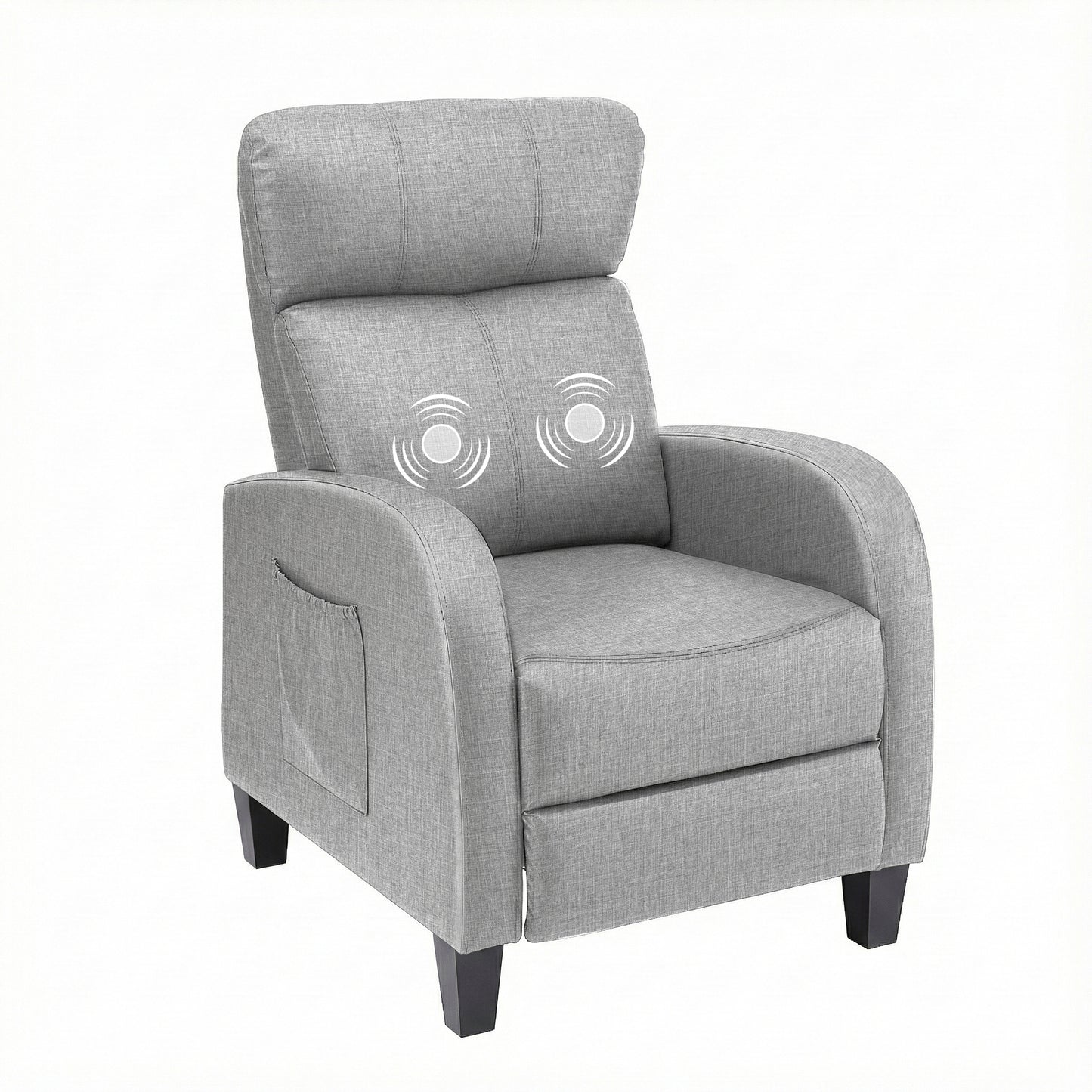 Artiss Massage Recliner Chair Small Recliner Sofa for Adults Fabric Grey