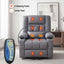 Artiss Power Lift Recliner Chair with Massage and Heat for Elderly, Electric Sofa Reclining Chair with USB and Phone Holder, PU Leather Comfy Armchair for Living Room, 2 Cup Holder & 4 Pockets, Grey