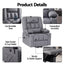 Artiss Power Lift Recliner Chair with Massage and Heat for Elderly, Electric Sofa Reclining Chair with USB and Phone Holder, PU Leather Comfy Armchair for Living Room, 2 Cup Holder & 4 Pockets, Grey