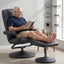 Artiss Recliner with Ottoman 360-Degree Swivel Recliner Chair and Ottoman Set PU Leather Black