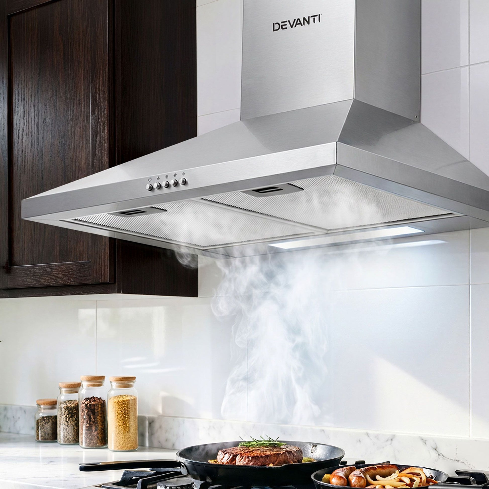 Devanti 600mm Range Hood 60cm Rangehood Stainless Steel