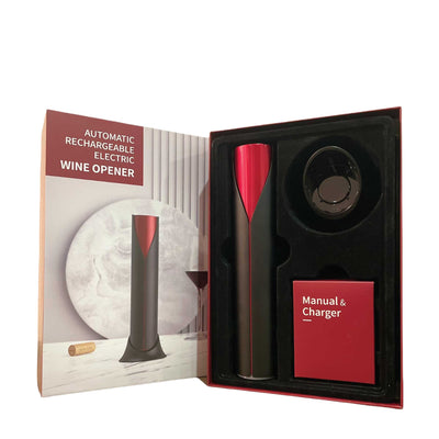 Rechargeable Automatic Wine Bottle Opener - Cordless Corkscrew - Foil Cutter