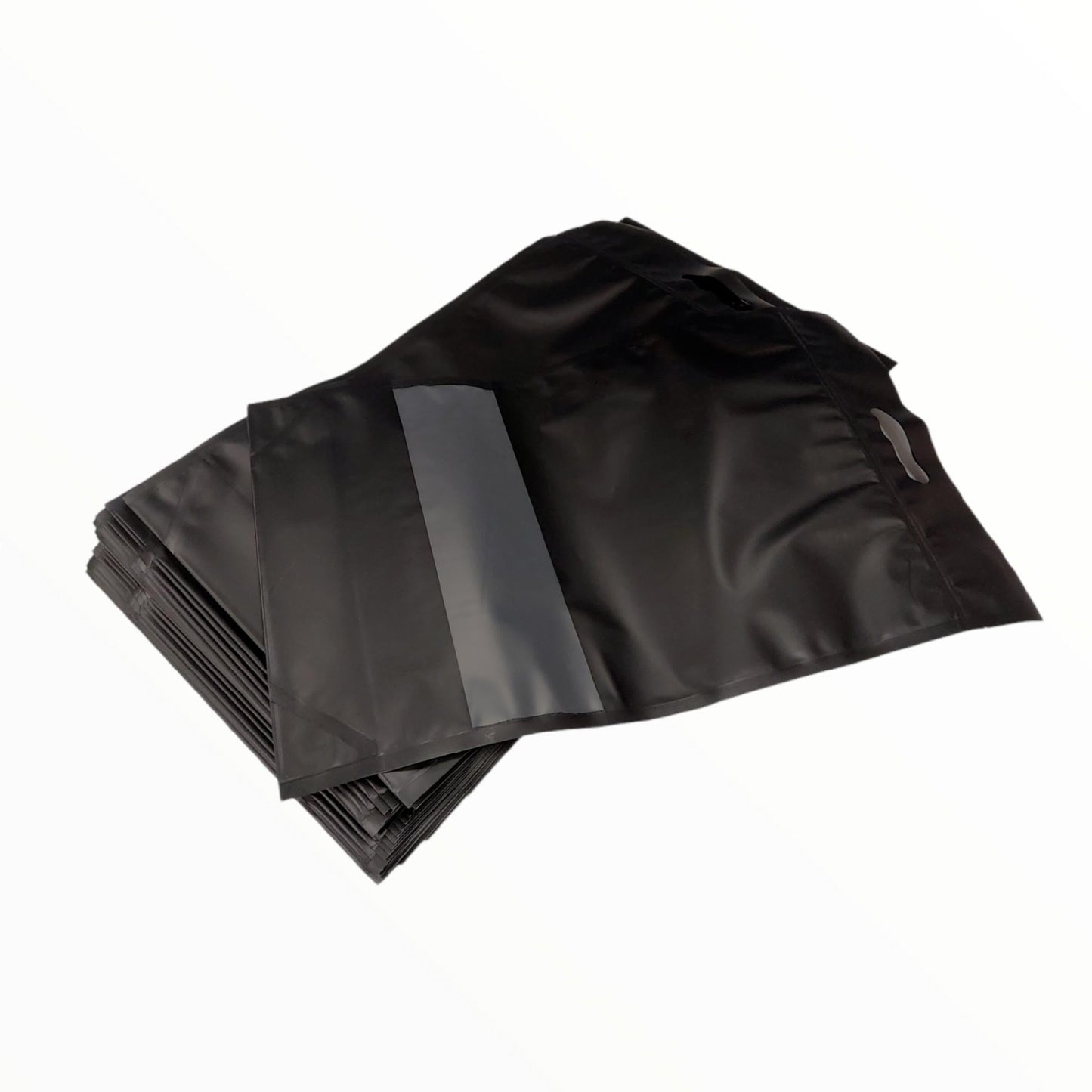 Resealable Black Stand Up Bags 53x32cm - Food Packaging Zip Pouch With Handle