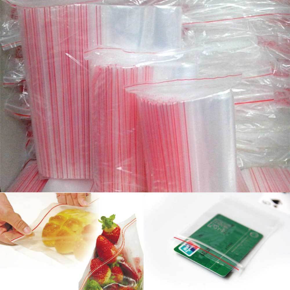 Resealable Food Grade Plastic Bags - Zip Close Clear Snap Clip Seal Bag