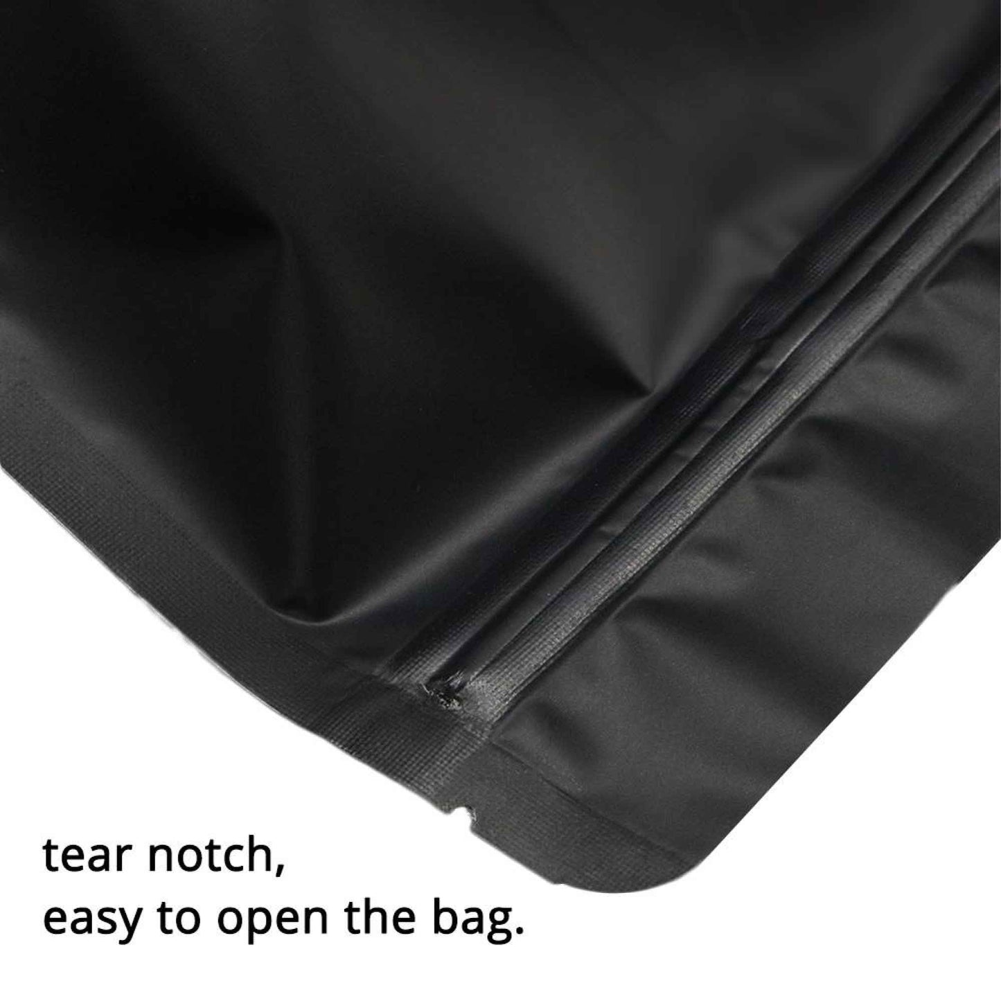 Resealable Stand Up Bags 21x17cm - Black Food Packaging Zip Pouch