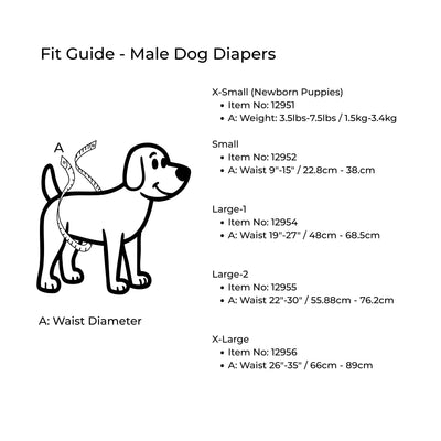 Reusable Male Dog Diapers 3 Pack - Puppy Training Wraps Potty Belly Band Nappies