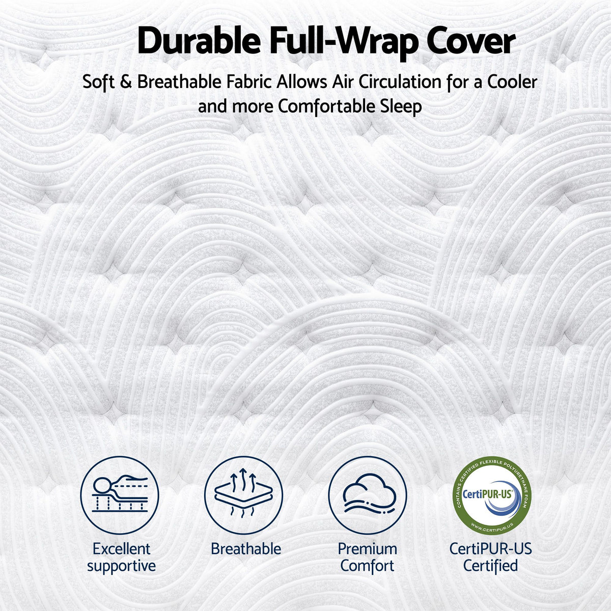 RoomSense Single Mattress, 34cm Thick Medium Soft Hybrid Mattress for Back Pain Relief, Tencel Cooling Pocket Spring Mattress Single Size in a Box