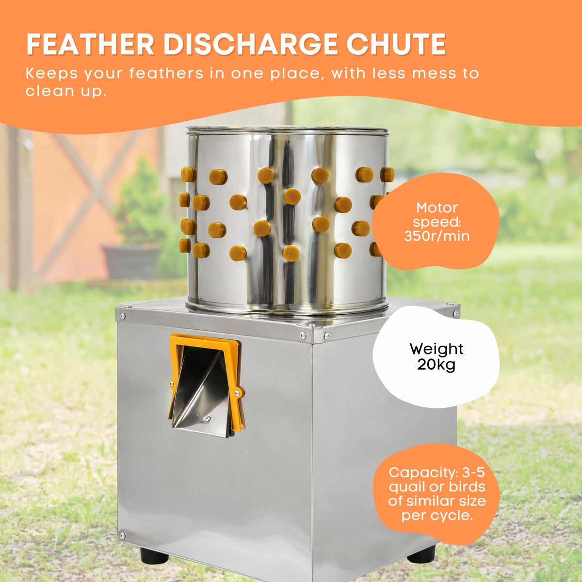 Rooster Farms 30cm Small Bird Feather Plucker Machine Quail Pigeon Defeathering