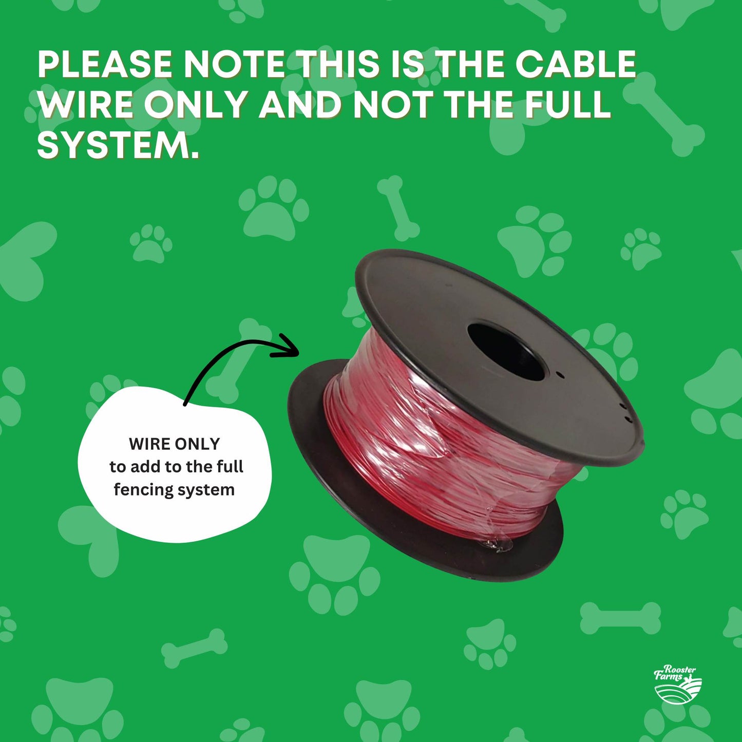 Rooster Farms 500m Dog Fence Underground Boundary Wire Cable - For TP16 Collar