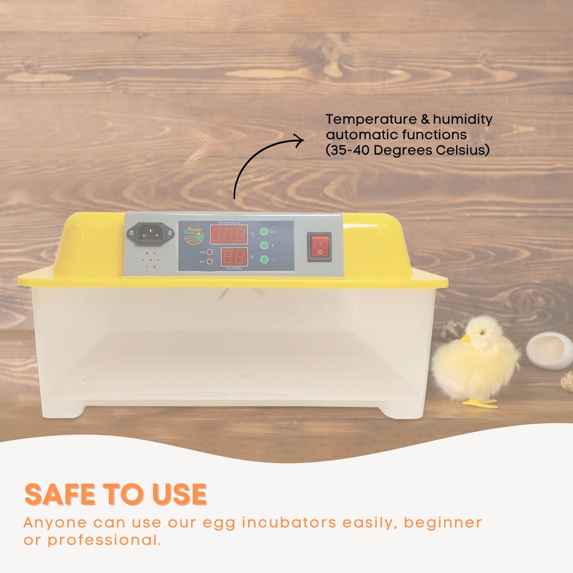 Rooster Farms Electric 24 Egg Incubator + Accessories for Chicken Quail Duck