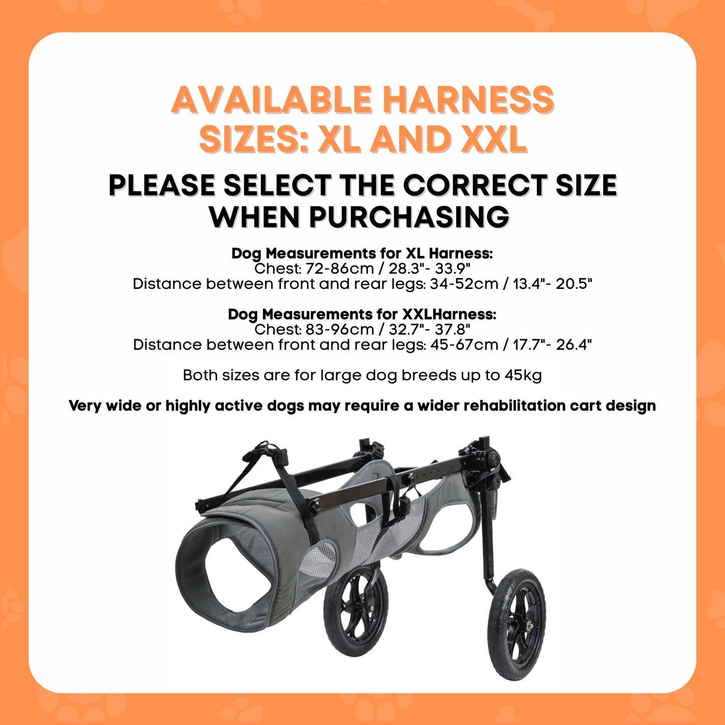 Rooster Farms Large Breed Dog Wheelchair - Adjustable Back Hind Leg Mobility Aid