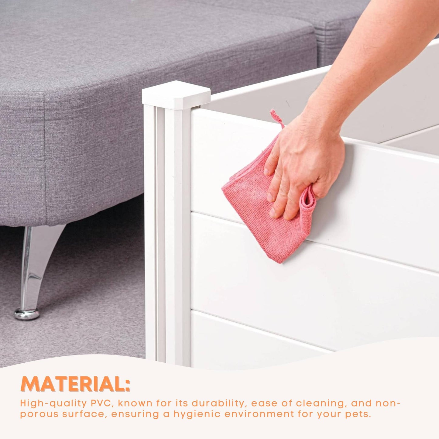 Rooster Farms PVC Dog Whelping Box + Play Pen 2.30m x 1.15m x 0.48m - Birthing Kit