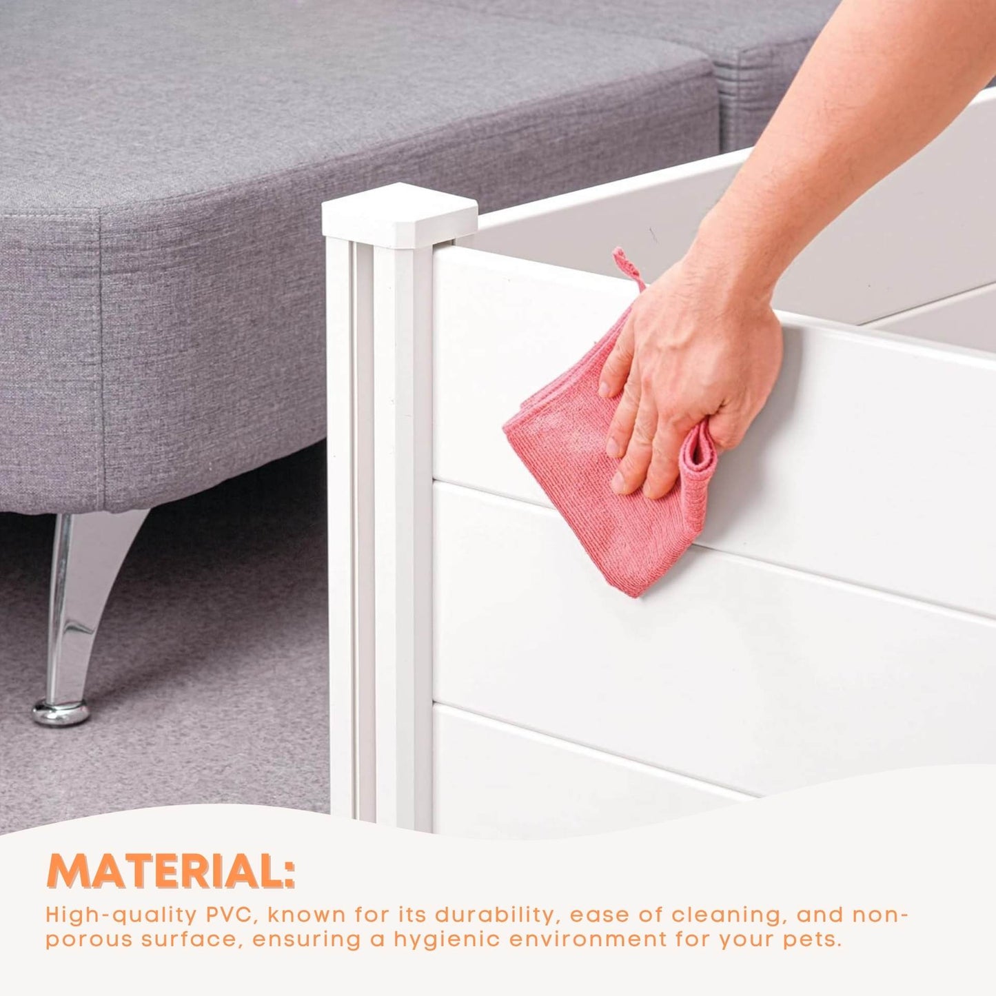 Rooster Farms PVC Dog Whelping Box + Play Pen 2.30m x 1.15m x 0.48m - Birthing Kit