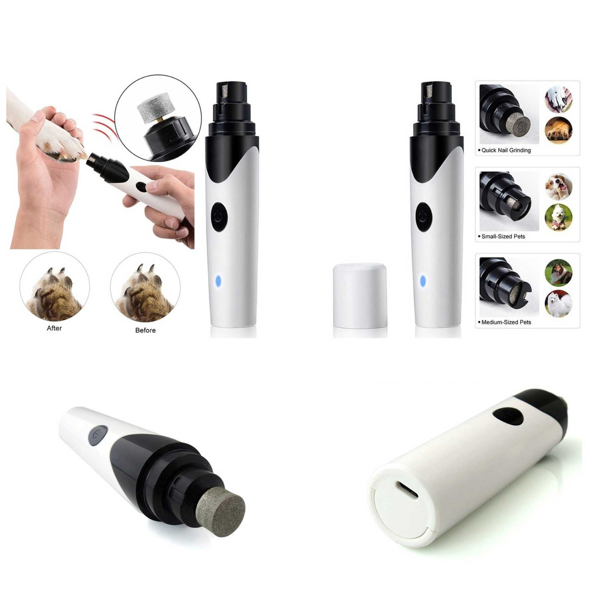 Rooster Farms Pet Nail Grinder Rechargeable Dog Cat Claw Filer Trimmer