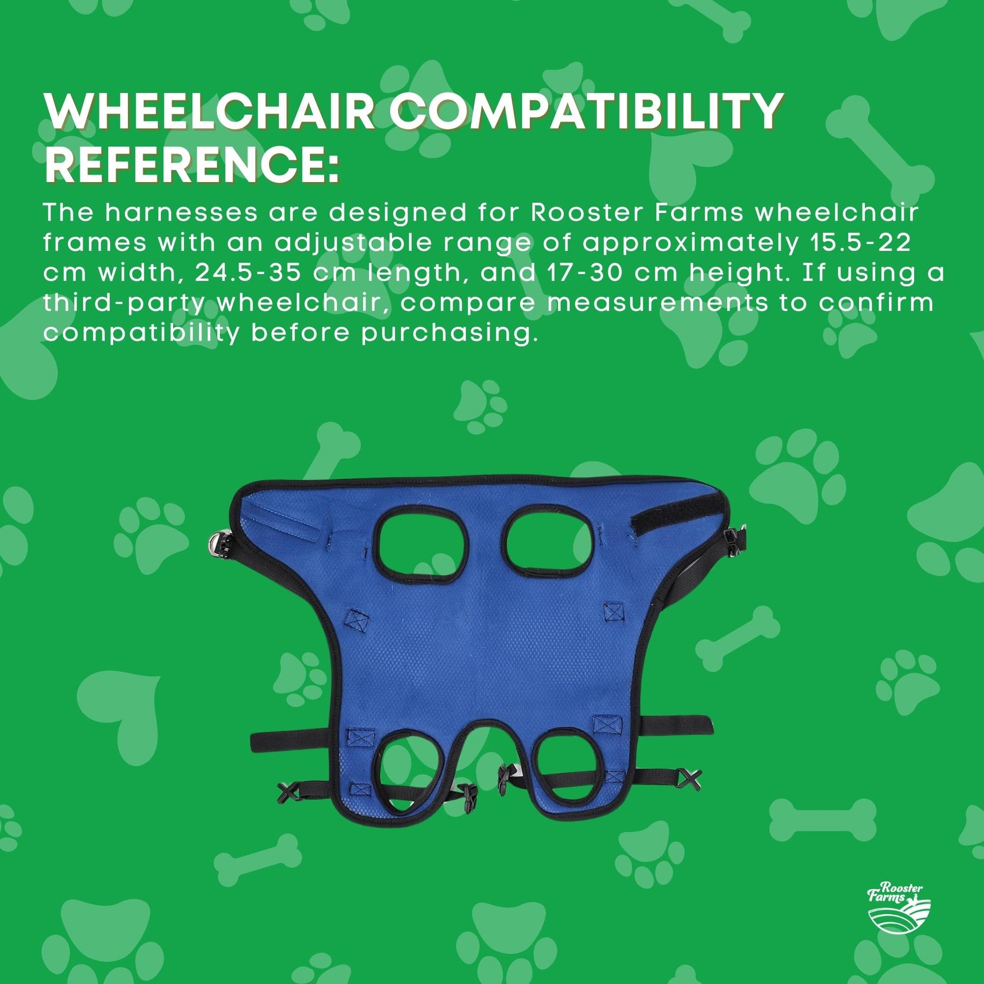Rooster Farms Replacement Harness for Dog Wheelchair S - Little Dogs Up to 10Kg