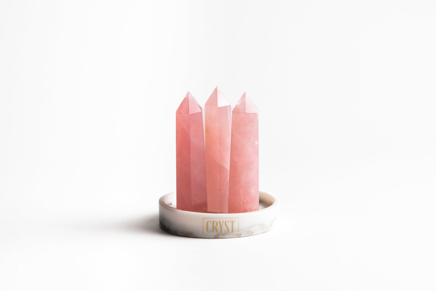 Rose Quartz Crystal Trio