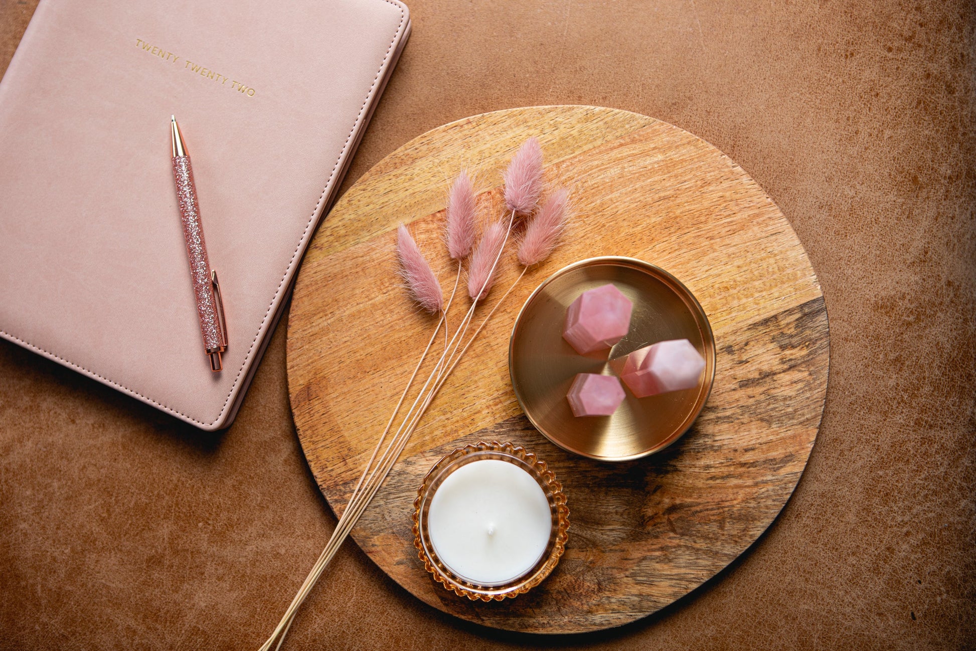 Rose Quartz Crystal Trio (Medium)
