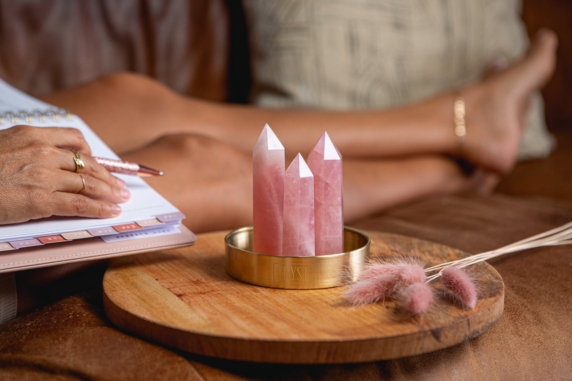 Rose Quartz Crystal Trio (Medium)