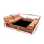 Keezi Wooden Outdoor Sandpit Set - Natural Wood