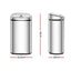 50L Stainless Steel Motion Sensor Rubbish Bin