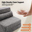 Artiss 3-in-1 Folding Sofa Bed Armless Lounger Chair with Side Pocket and Pillow