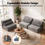 Artiss 3-in-1 Folding Sofa Bed Armless Lounger Chair with Side Pocket and Pillow