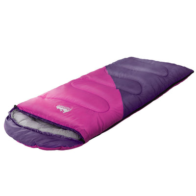 Weisshorn Sleeping Bag Bags Kid 172cm Camping Hiking Thermal Pink