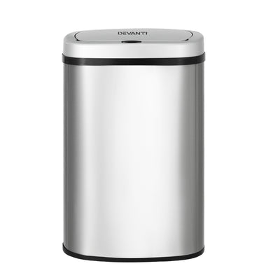 Devanti Sensor Bin Motion Rubbish Stainless Trash Can Automatic Touch Free Bins